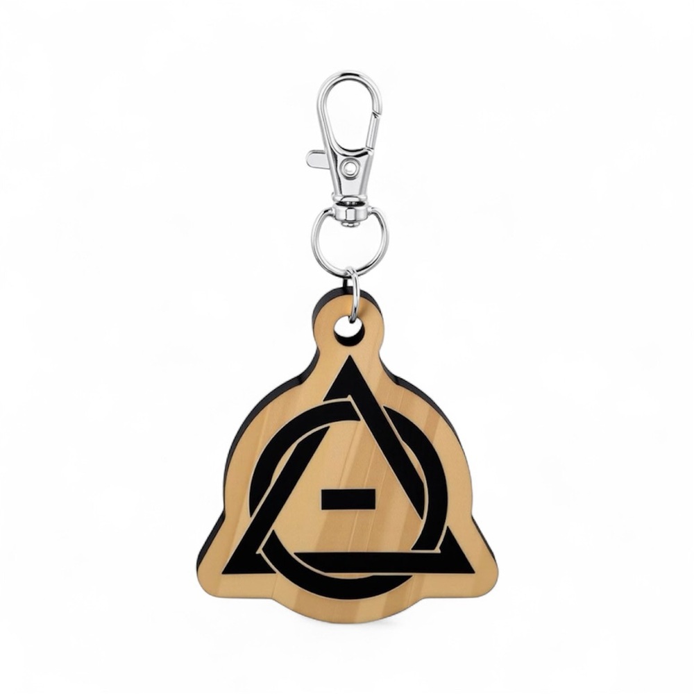 Therian Symbol Wood Keychain, clip to anything, therian pride